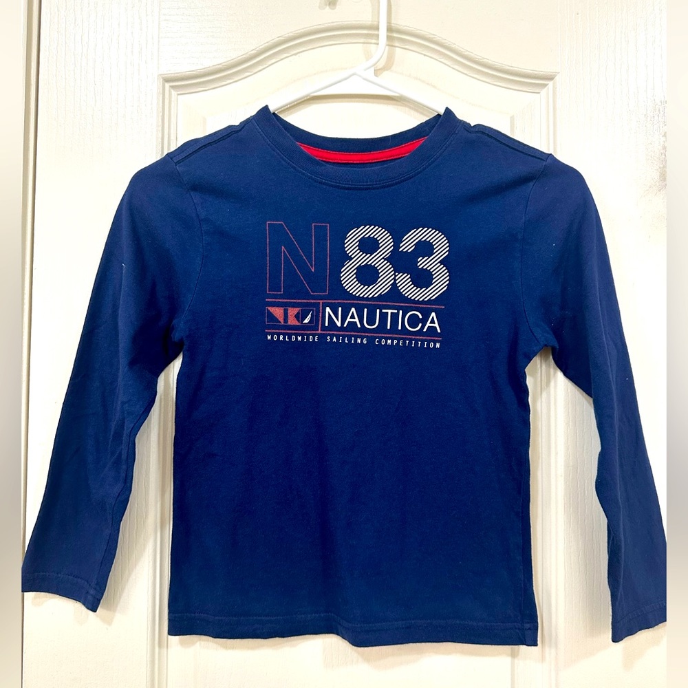 Boy's Nautica long Sleeve Crew Neck T-shirt - N 83 Worldwide Sailing.